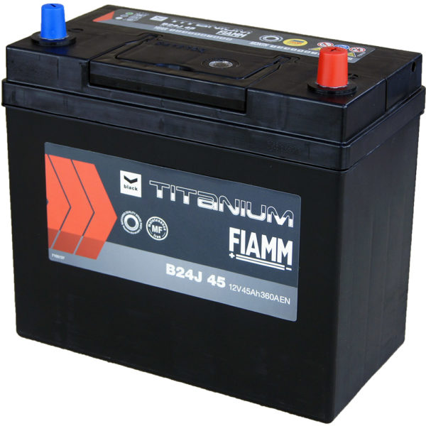 545.84 / B24J 45 / EB456 / B24L Batterie de démarrage FIAMM 12v 45Ah 360A - cosse + à droite