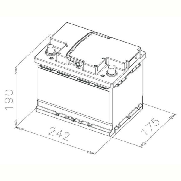 VR680 assl2 D52 Batterie de démarrage Sart&Stop AGM 12v 60 ah 680A VALAIS renault.. – Image 2
