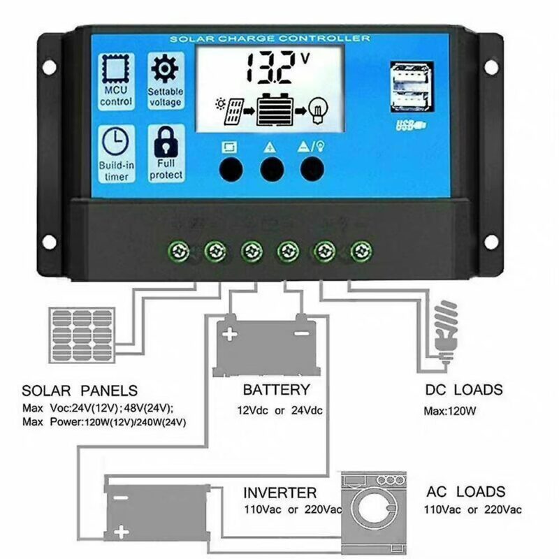 Régulateur solaire 12v et 24v 20A valais suisse · aitecbatteries